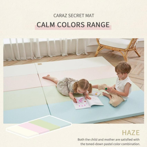 CAR003/Haze + Beige - 韓國Caraz S4 加厚摺摺地墊 [100x200cmx4cm] [包送貨]