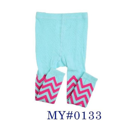 MY#0133 JuDanzy (My Little Legs) ~ Aqua and pink chevron Footless Tights 襪褲仔