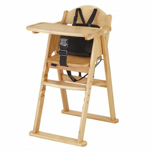 KAT020 日本 Katoji 可摺疊天然實木兒童餐椅 (附可拆式5點式安全帶)