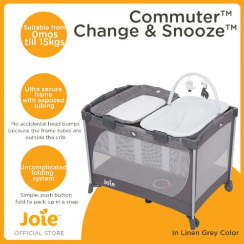 JOI010 Joie Commuter™ Change & Snooze 附換片檯睡椅摺疊網床   - 灰色