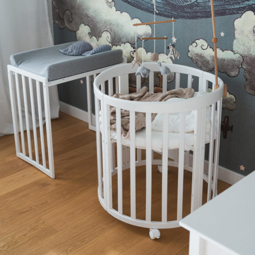 JB004 波蘭品牌 Waldin Baby Collection 7合1成長型實木嬰兒床 (附床墊)