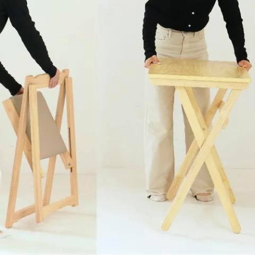 SR#0309日本 Koti Marche Petit 全實木摺疊式書檯+軟墊摺椅Set
