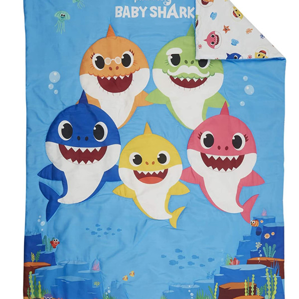 (美國兒童床專用) BBS#0020 Baby Shark Toddler Bedding Set 兒童床上用品4件套裝