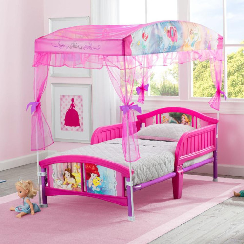 DN#0971 Disney Princess (桃紅色) Canopy Toddler Bed 迪士尼兒童床架(連帳幕)