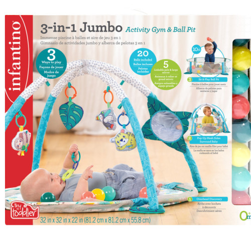 IN001 Infantino 3-in-1 Jumbo Activity Gym & Ball Pit 成長遊戲地墊及波波池
