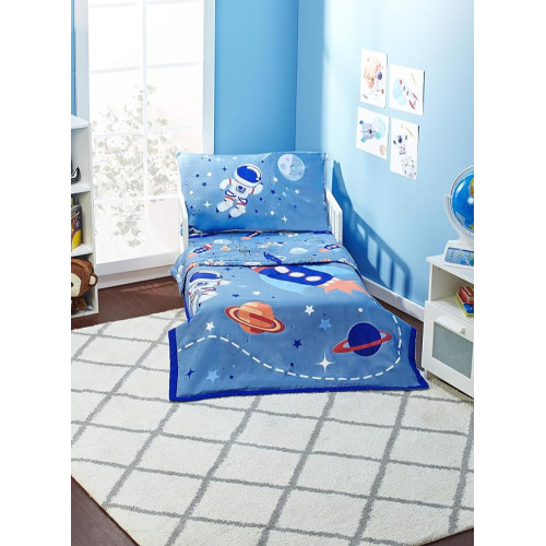 (美國兒童床專用) SR#0938/4piece-Space (Everyday Kids Space Bedding Set) 兒童床上用品