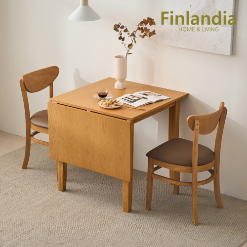 SR#0967 韓國Finlandia Reina橡木伸縮餐檯及2人餐椅套裝 [2色選擇]