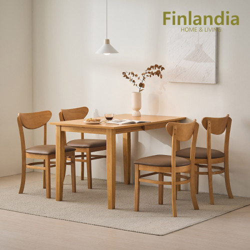 SR#0967 韓國Finlandia Reina橡木伸縮餐檯及4人餐椅套裝 [2色選擇]