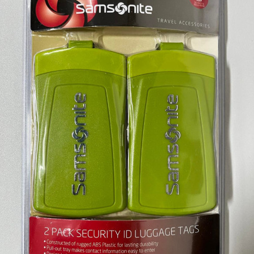 SM#0013 Samsonite Security ID Luggage Tag 行李牌 , Set of 2 ~ Neon Green