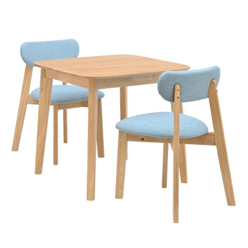 SR#0267S 日本Cocotte客廳檯椅3件set -包括天然實木餐枱及2張布藝椅子