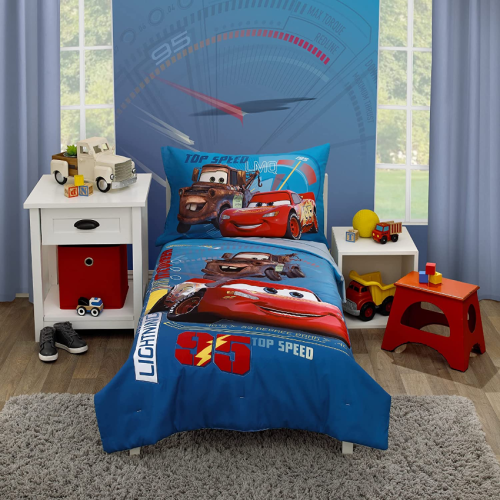 (美國兒童床專用) DN#1705 Disney Cars 4-Piece Toddler Bedding Set 兒童床上用品