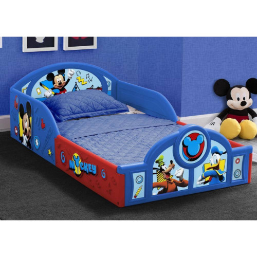 DN#1161 Disney Mickey Deluxe Toddler Bed with attached guardrails  兒童貼地床架