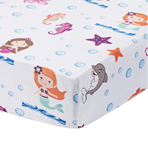 (美國兒童床專用) SR#0938 Everyday Kids 2PCS Sheet set 床單 - Mermaid/Aqua 兒童床床單 (2床單)