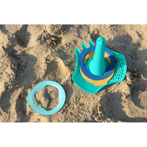 QUUT010 沙灘玩具套裝 (多功能沙耙鏟＋神奇形狀模具＋滾球套圈圈＋收納網袋)