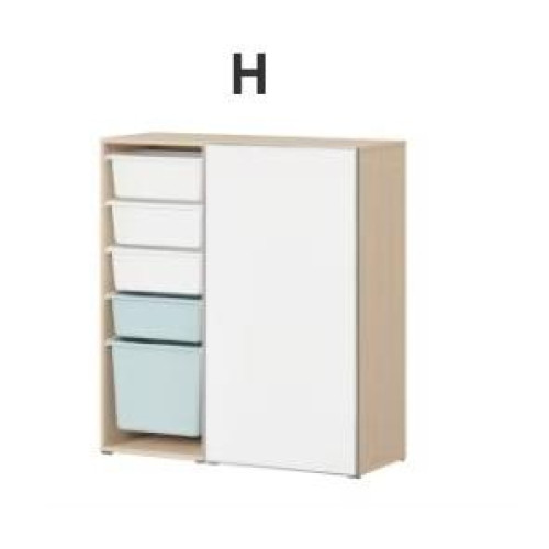 HAN025 Hanssem Samkids磁性門層架櫃+1x5儲物櫃連膠箱 (闊110cm)